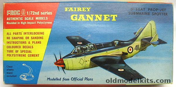 Frog 1/72 Fairey Gannet - 3-Seat Prop-Jet Submarine Spotter, 331P plastic model kit